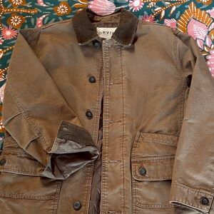 Orvis Brown Canvas Chore/Field Jacket with Corduroy Collar